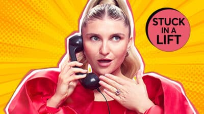 Sophie Garrad talks on the phone