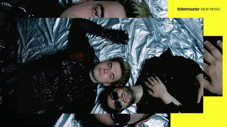 Ross Cullen and Ben Goddard of the band Chalk - lying on the floor