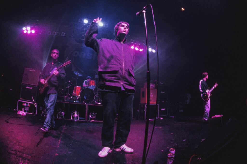 British rock band Oasis performing at the Astoria, London, 18th August 1994