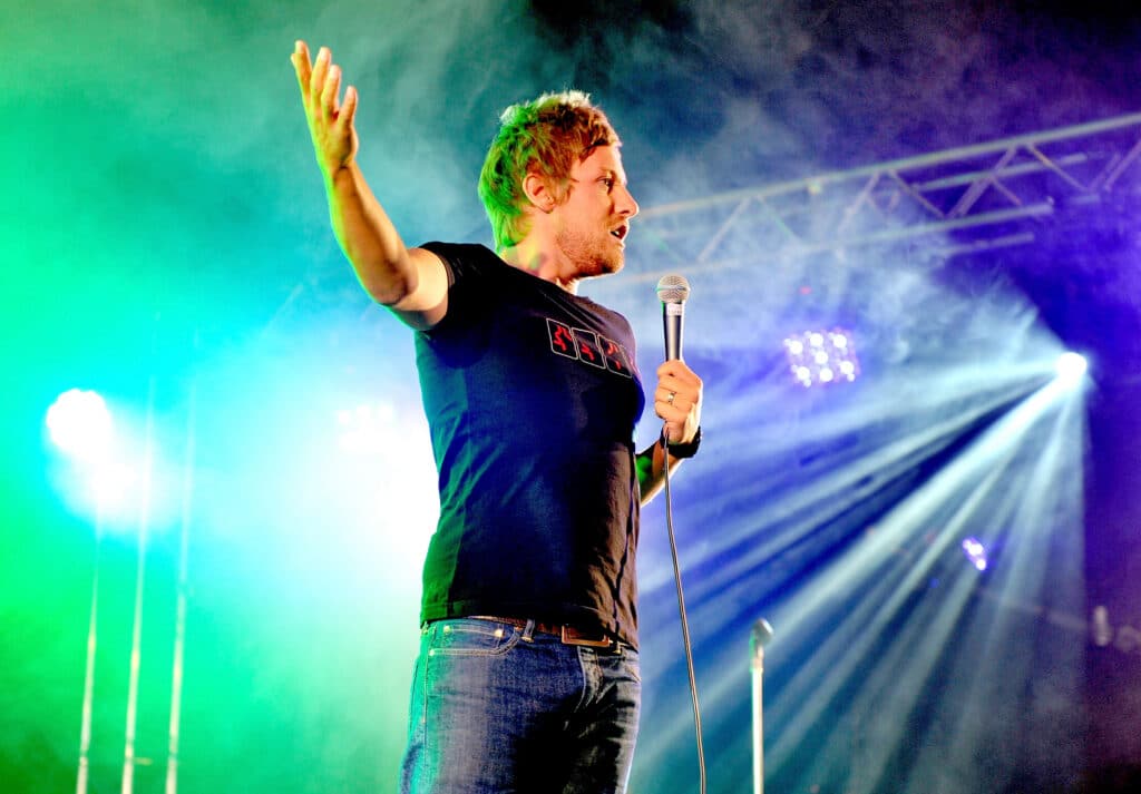 Comedian Chris Ramsey performing live on stage