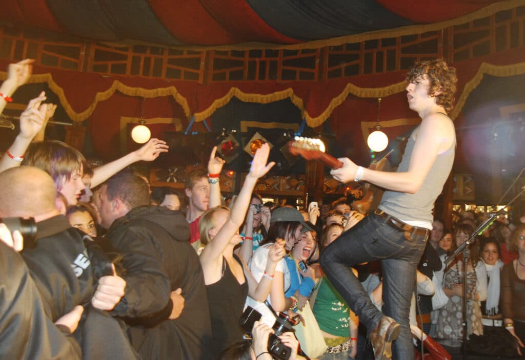 Luke Pritchard of The Kooks performs on stage at The Great Escape Festival in Brighton in 2006