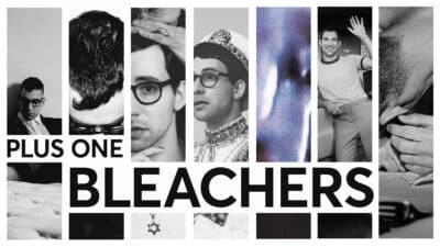 A montage of album and single art by Bleachers