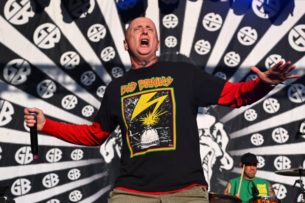 Anthony Civarelli of Gorilla Biscuits performing on stage