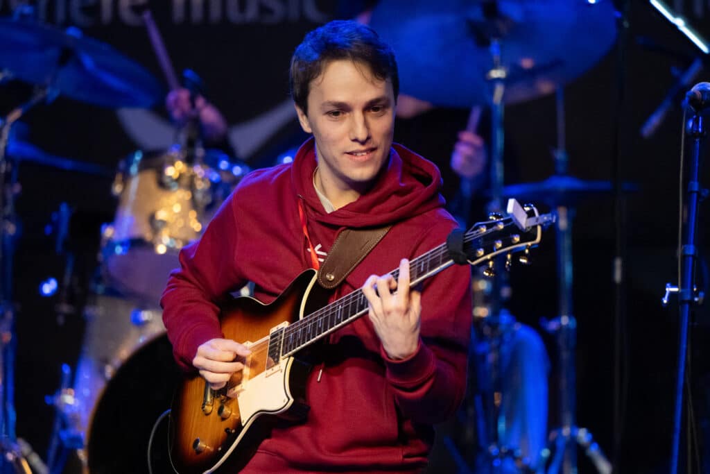 Guitarist Matteo Mancuso performing live onstage