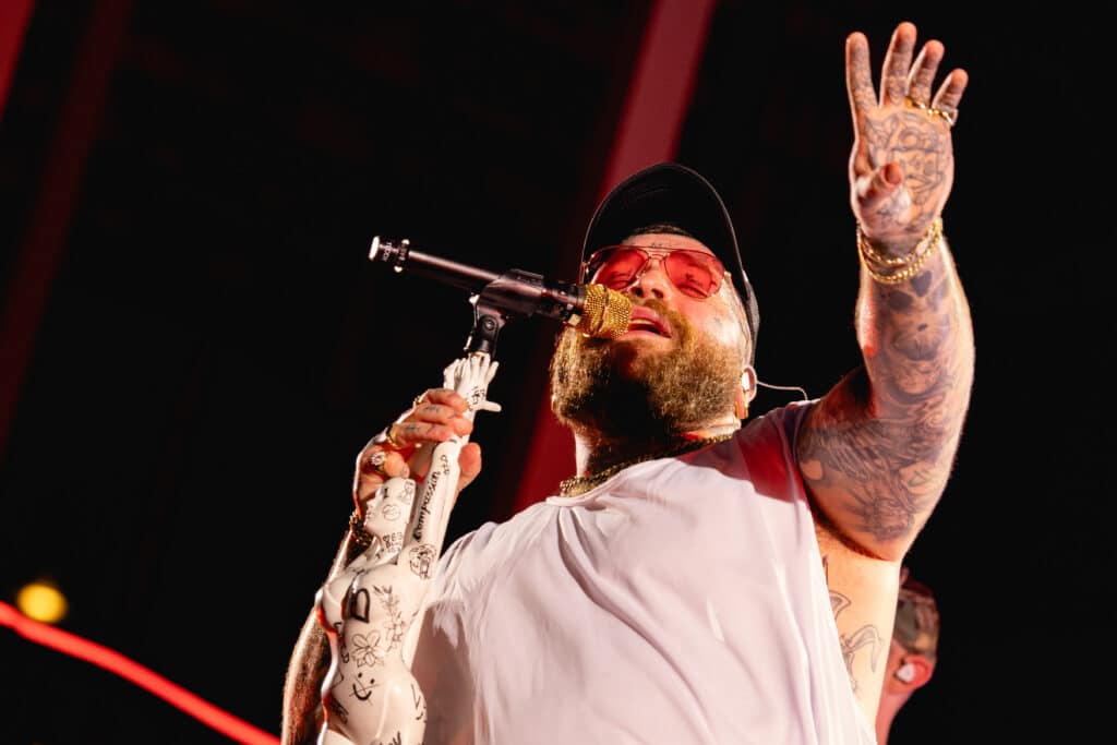 Teddy Swims performing live onstage