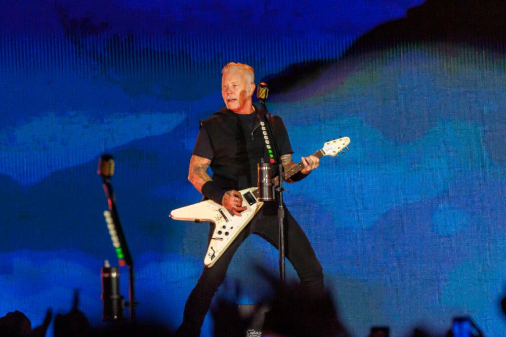 James Hetfield of Metallica performing live onstage