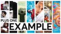 A montage of Example album art