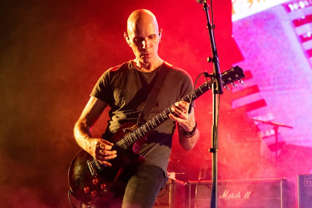 Guitarist Billy Howerdel of A Perfect Circle performing live on stage