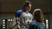 Garrett Graham (Belmont Cameli) and Hannah Wells (Ella Bright) in OFF CAMPUS