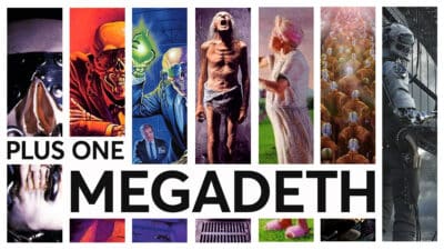 A montage of Megadeth album art