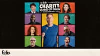 The poster for the Felix Foundation comedy gala featuring images of Russell Howard, Micheal McIntyre, Mo Gilligan, Michelle Wolf, Greg Davies, Aisling Bea, John Bishop, Gus Khan and Jimmy Carr