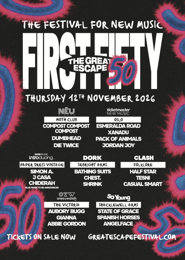 The Great Escape 2027 reveals line-up for First Fifty launch gigs