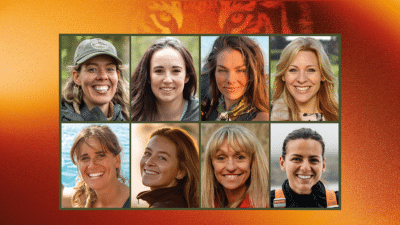 Headshots of Michaela Strachan, Anna Dimitriadis, Lizzie Daly, Megan McCubbin, Libby Penman, Sarah Roberts, Hannah Stitfall and Naomi Wilkinson for the Wild Women UK tour.