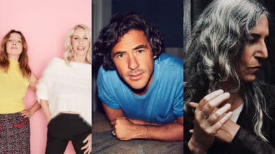 A tryptic of images showing Bananarama, Jack Savoretti and Patti Smith