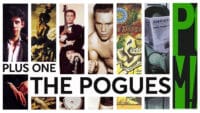 A montage of album art by The Pogues