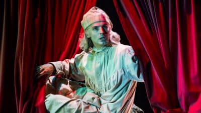 Scrooge in A Christmas Carol Goes Wrong